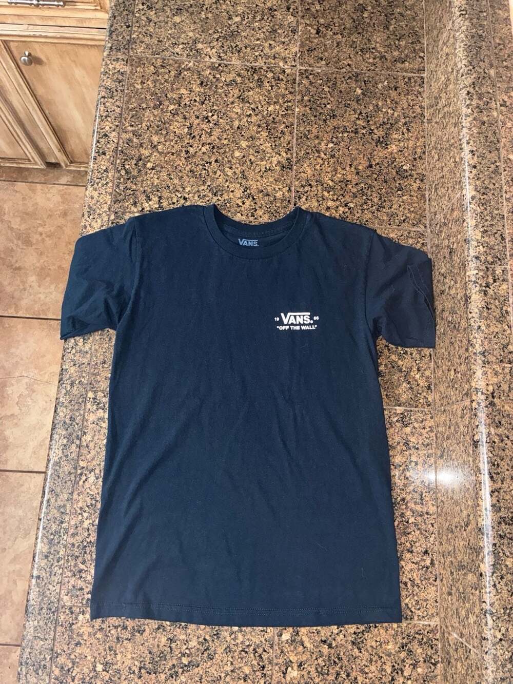 Vans Off The Wall Logo Graphic T-Shirt in Navy Blue